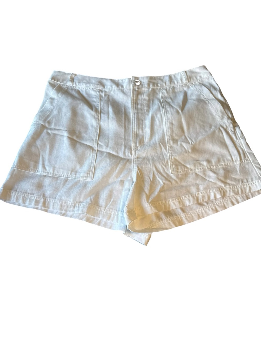 Universal Thread White Cotton Patch-Pocket Shorts